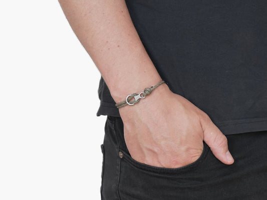 Forest Green & Silver Figure 8 Climbing Bracelet