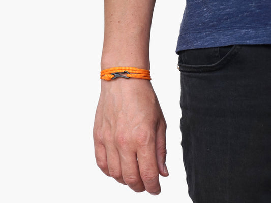 Sunset Zig Zag & Black Carabiner Bracelet