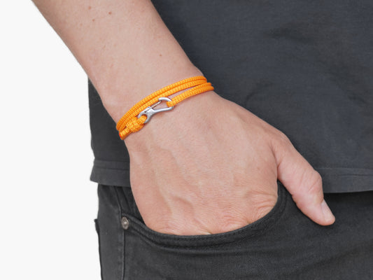 Sunset Zig Zag & Silver Carabiner Bracelet