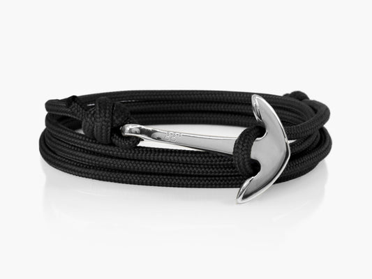 Black & Silver Anchor Bracelet