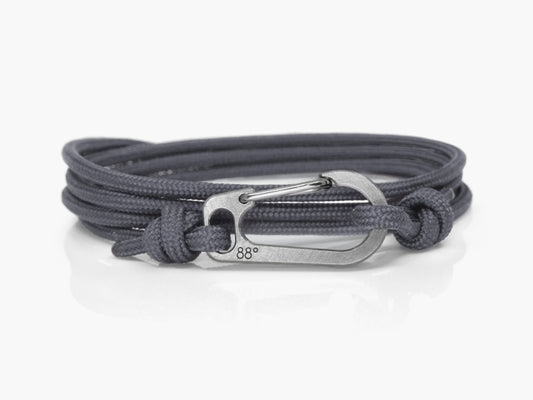 Charcoal & Titanium Carabiner Bracelet