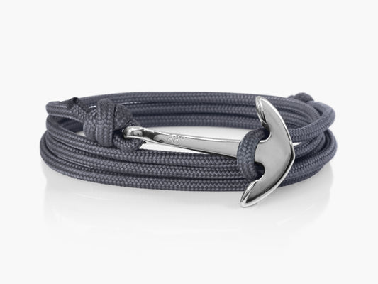 Charcoal & Silver Anchor Bracelet