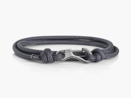 Charcoal & Silver Carabiner Bracelet