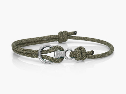 Forest Green & Silver Figure 8 Climbing Bracelet