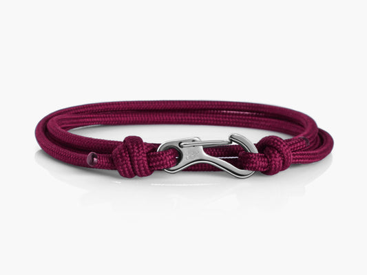Maroon & Silver Carabiner Bracelet