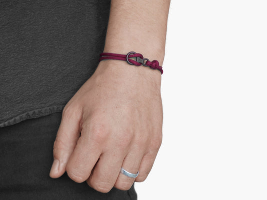 Maroon & Black Figure 8 Climbing Bracelet
