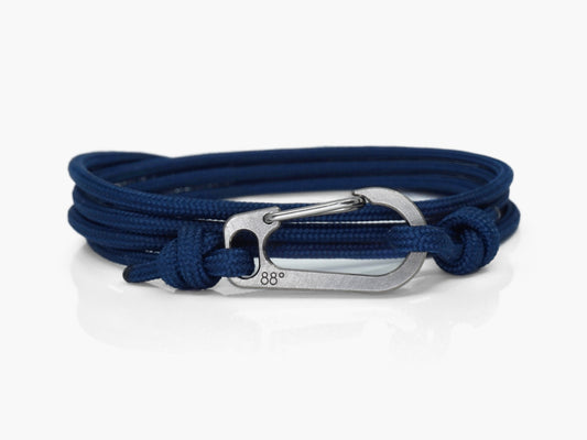 Navy & Titanium Carabiner Bracelet