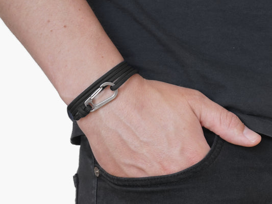 Black & Titanium Carabiner Bracelet