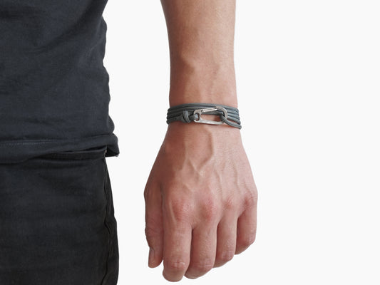 Charcoal & Titanium Carabiner Bracelet