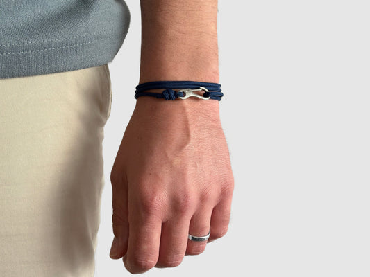 Navy & Silver Carabiner Bracelet