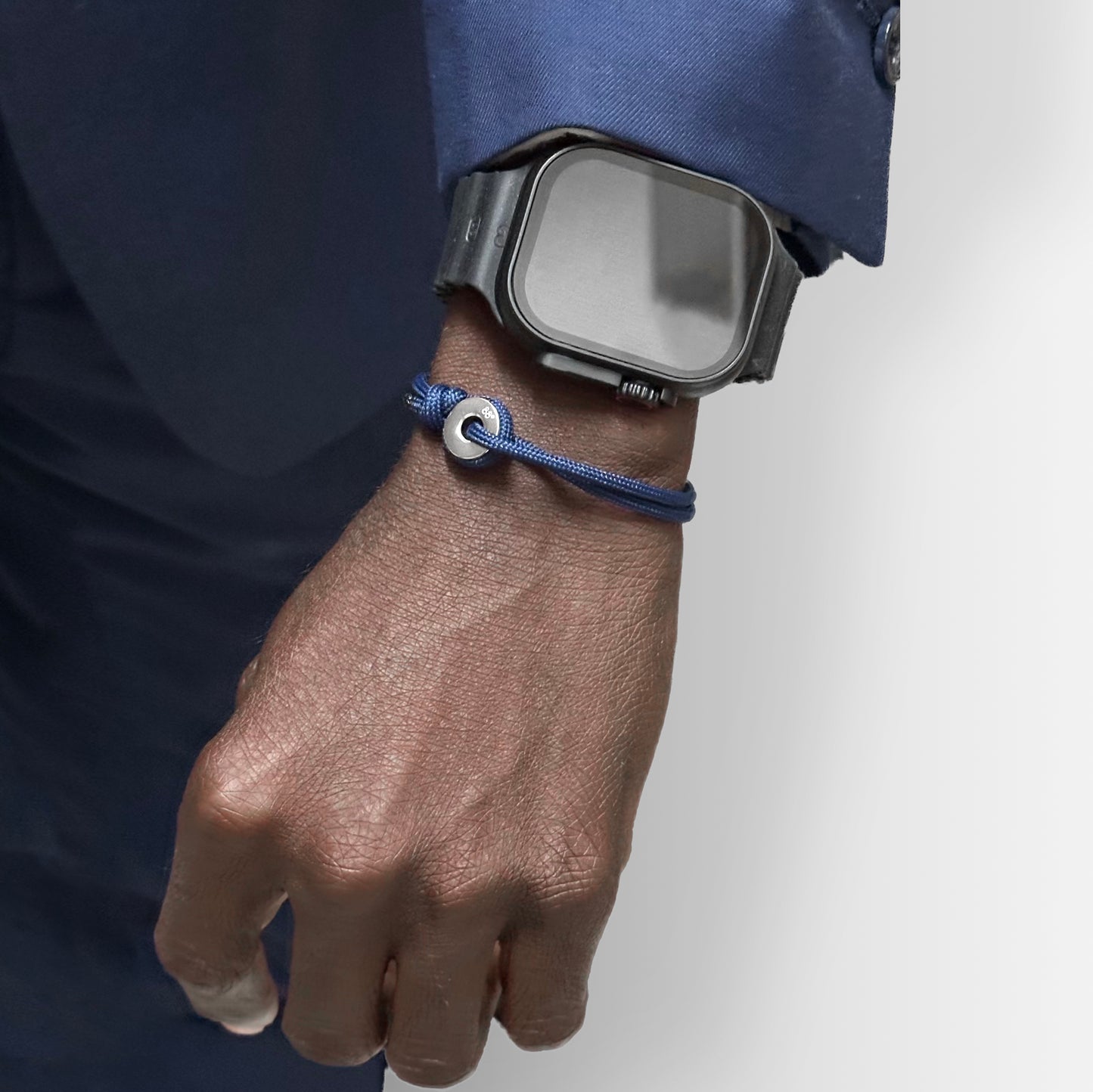 Navy Blue & Silver Sailing Thimble Bracelet