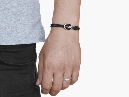 Black & Silver Figure 8 Climbing Bracelet