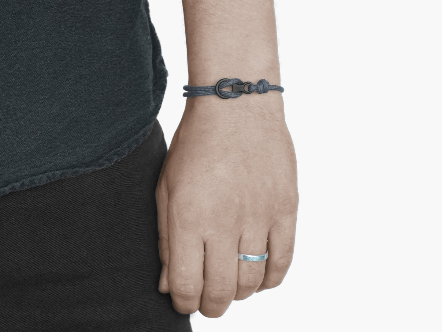 Charcaol Grey & Black Figure 8 Climbing Bracelet