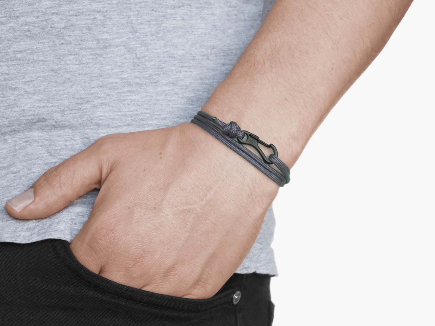 Charcoal & Black Carabiner Bracelet