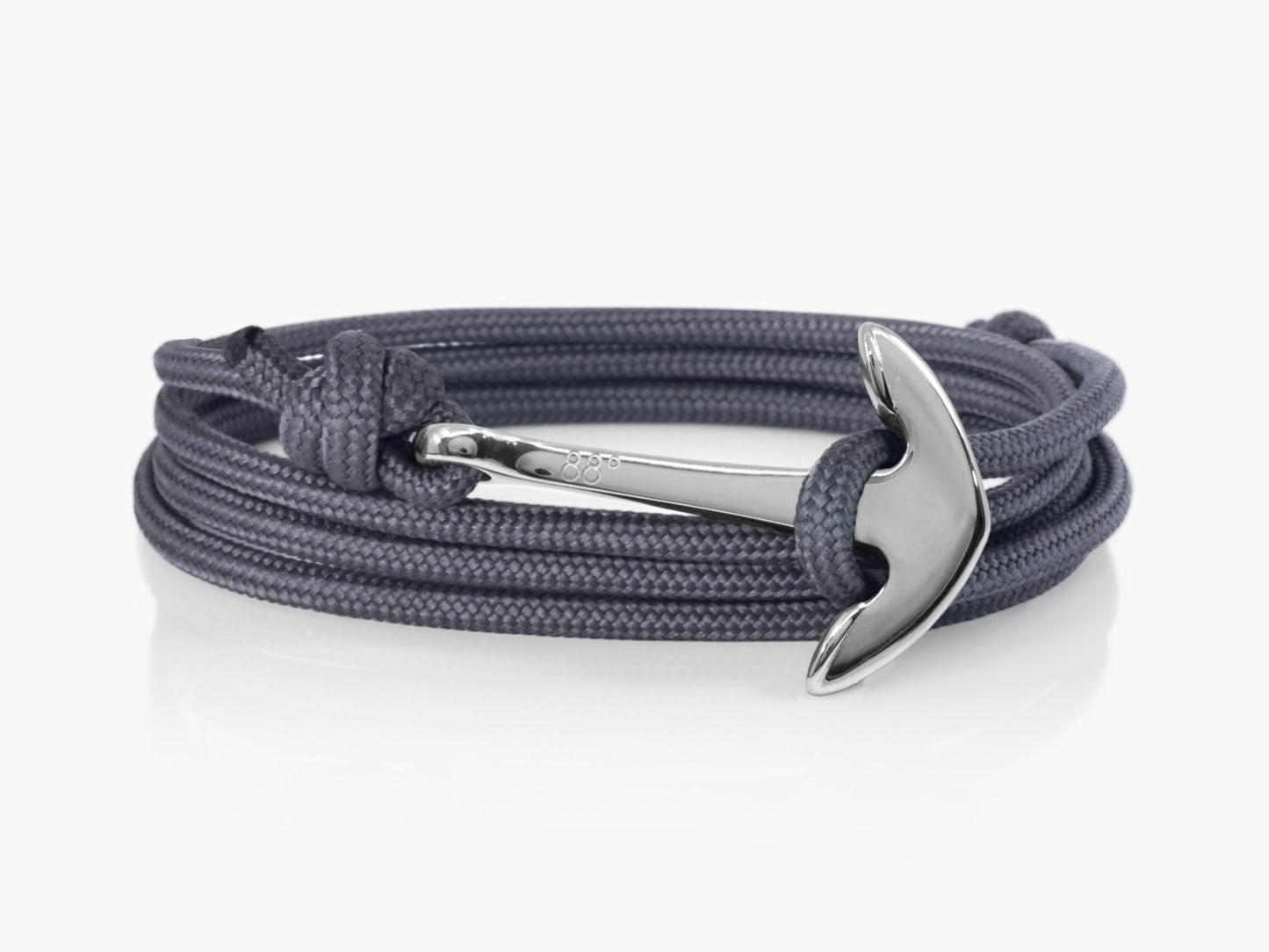 Charcoal & Silver Anchor Bracelet