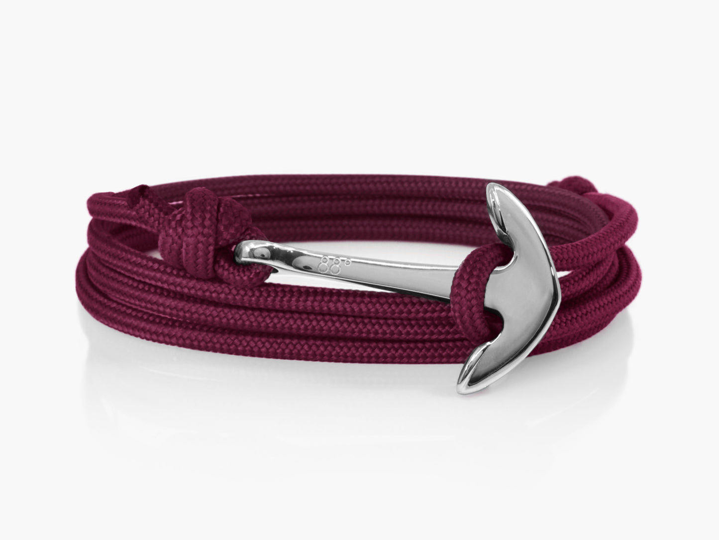 Maroon & Silver Anchor Bracelet