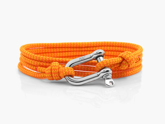 Sunset Zig Zag & Silver Shackle Bracelet